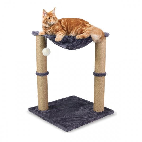 Árbol rascador para gatos | Con hamaca | 40 x 40 x 50 cm | Ligero | Resistente | Máx. 10 kg | Milo | Mobiclinic