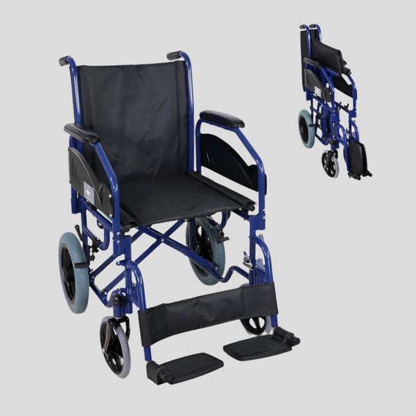 Silla de ruedas de tránsito premium | Plegable | Reposabrazos y reposapiés extraíbles | Maestranza | Mobiclinic