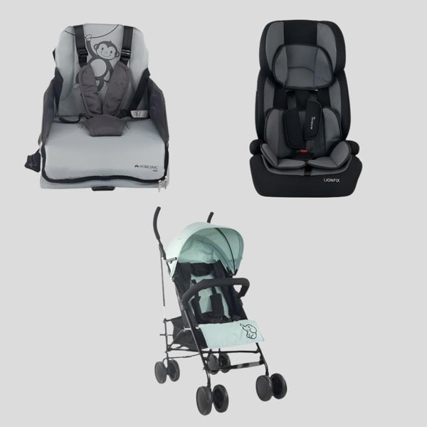 Pack Kids Especial Viaje | Silla de paseo | Trona de viaje | Silla de coche | Seguridad | Comodidad | Mobiclinic